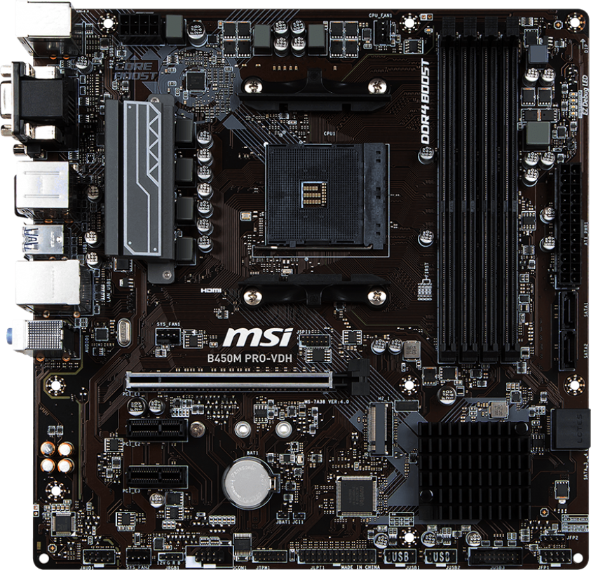 Msi B450m Pro Vdh Motherboard Specifications On Motherboarddb